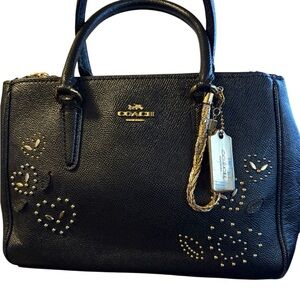 Coach Mini Surrey Carryall Bag Hearts Bandana Rivets Crossbody